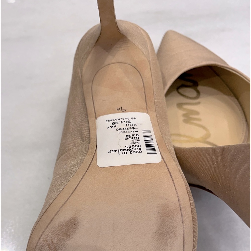 Beige satin shoes never worn